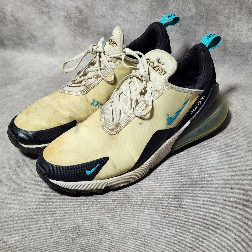 Nike Air Max 270 Golf Shoes Mens 10.5‎ CK6483-100 white dusty Cactus